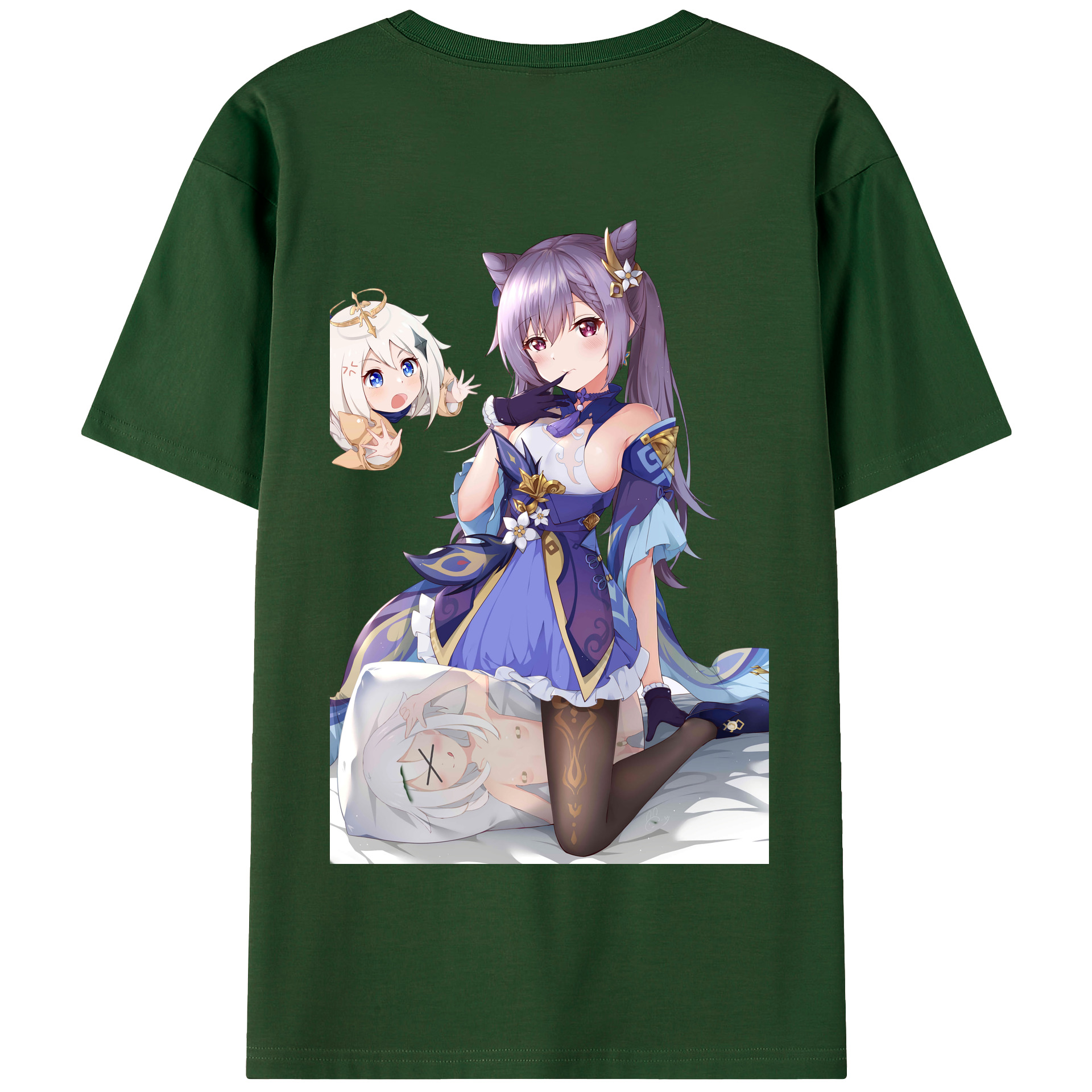 げんし神 刻晴 こくせい genshin Kokusei 綿100％半袖Tシャツ（背面プリント）